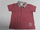 Poloshirt - Korte mouwen - Jongens - Gestreept - Taupe / rood - 6 maand 68