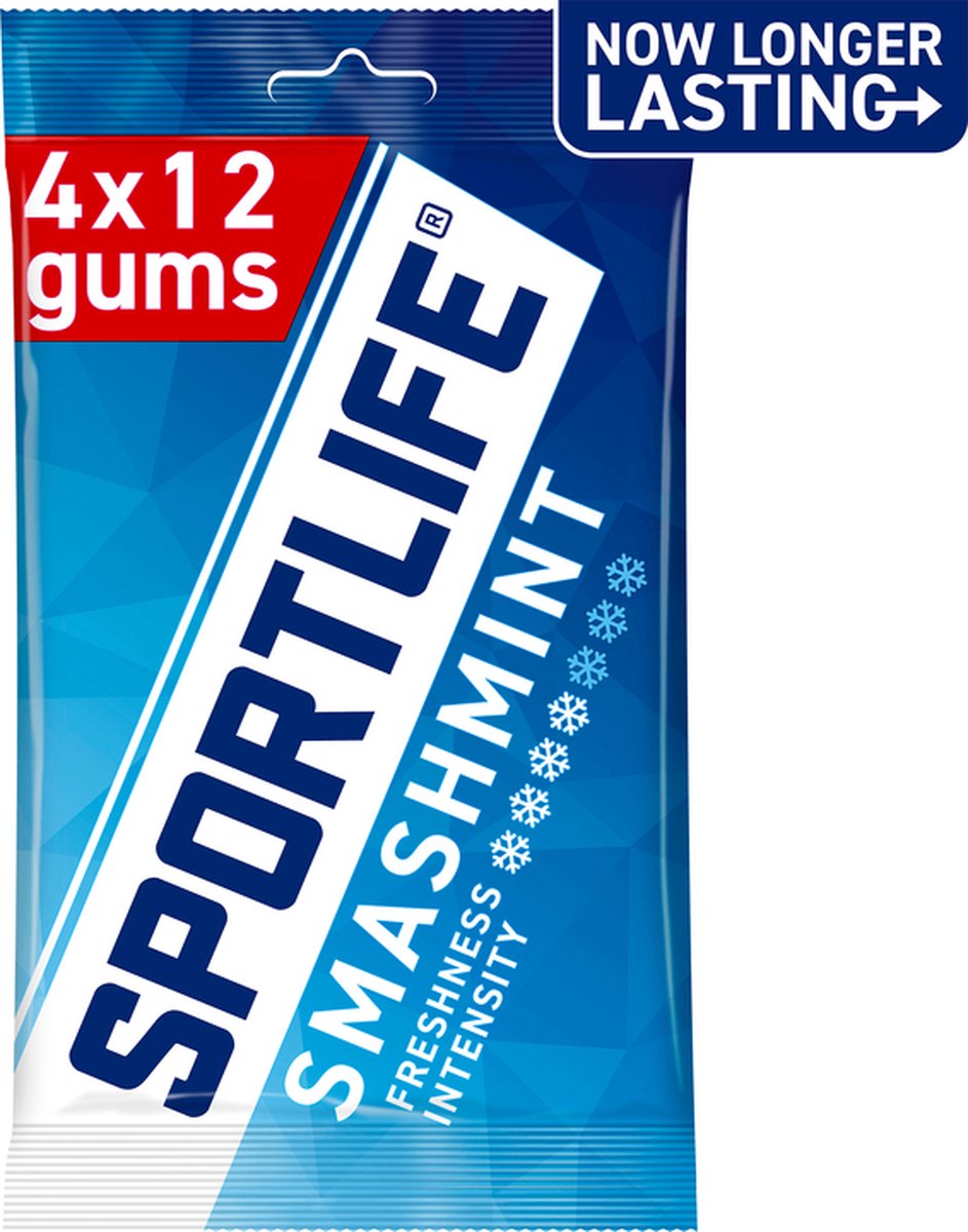 Sportlife - Kauwgom - Smashmint - Suikervrij - 4 Stuks