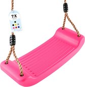 Schommeltuin - kinderschommel voor binnen en buiten - schommelzitje schommelplank voor kinderen om te schommelen - in hoogte verstelbaar - antislip - kleur: roze