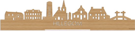 Standing Skyline Hillegom Bamboe hout - 40 cm - Woon decoratie om neer te zetten en om op te hangen - Meer steden beschikbaar - Cadeau voor hem - Cadeau voor haar - Jubileum - Verjaardag - Housewarming - Aandenken aan stad - WoodWideCities