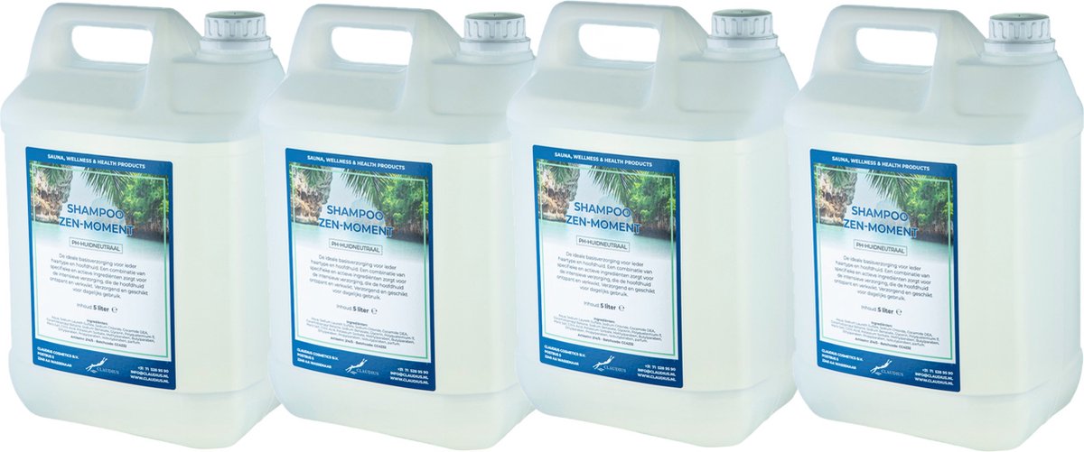 Shampoo Zen Moment 5 Liter - set van 4 stuks - Navulling - Voordeelverpakking - Haarverzorging