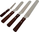 Ensemble de pâtisserie Krumble | ensemble de spatule | set de 4 spatules en acier inoxydable avec manche en bois