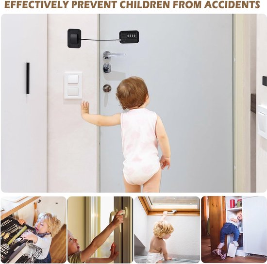2 x koelkastslot zonder boren met code voor kinderen jonger dan 5 jaar, geschikt voor koelkasten, wasmachines, kasten, kledingkasten, toiletten, wijnkoelers, ramen