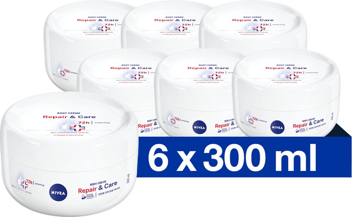 Goedkoopste 6x Nivea Repair & Care Body Creme 300 ml