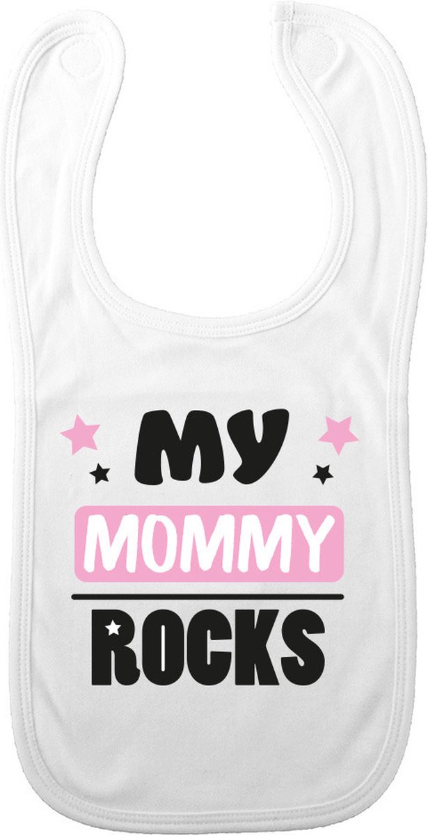 Goedkoopste Bellatio Decorations Baby slabbetje - roze - mommy rocks - kraam cadeau - slab/morsdoek - Moederdag