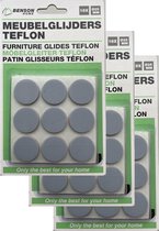 Benson Meubelvilt - 3x - 18 delig - stoelpoten - kunststof - grijs - meubelbeschermers