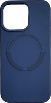 Premium Liquid Case Geschikt voor Apple iPhone 11 met Camera Shield Geschikt voor MagSafe - FuturiQ - Donkerblauw