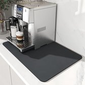 Bastix - Koffiemachine, afdruipmat, 40 x 50 cm, sneldrogend, absorberend, droogmat, donkergrijs, koffiemachine, mat, onderlaag, koffiemachine voor koffiezetapparaat, keuken, gootsteen