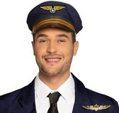 Ensemble de costumes de pilotes - broche ailes - casquette de pilote - bleu - hommes/femmes - carnaval - aviation/aviateurs