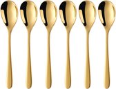 Bastix - Koffielepels, 6 stuks, gouden theelepels, 15 cm, kleine kleurrijke lepel, 18/10 roestvrij staal, ijsthee, koffielepel, dessertlepel, voor espresso, latte macchiato