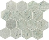 Natuursteen steenstrip mozaïektegel - Green marble big hexagon