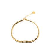 Bracelet Zera D'or - femme - Plaqué Or 22 Carats - 20 cm - Cadeau Fête des Mères