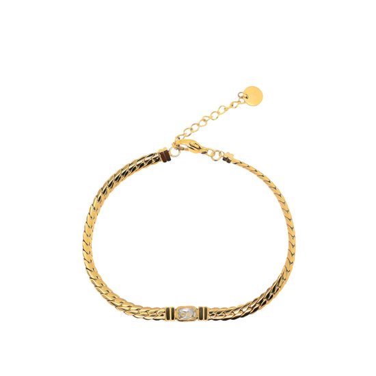Zera D'or armband - dames - 22 Karaat verguld goud - 20 cm - Moederdag cadeau