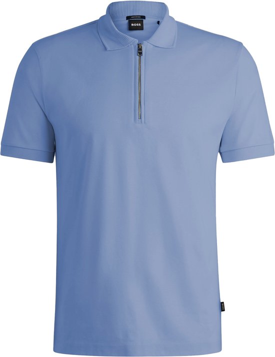 BOSS - Polston Polo Blauw - Slim-fit - Heren Poloshirt Maat XL