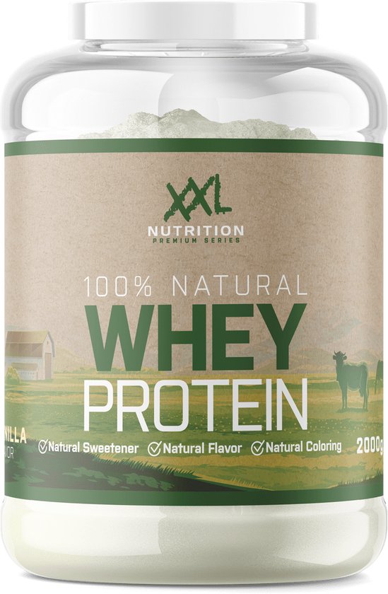 XXL Nutrition - Natural Whey Protein - Eiwitpoeder, Proteïne poeder, Eiwitshake, Proteïne Shake, Melkeiwit - Chocolade - 2000 gram