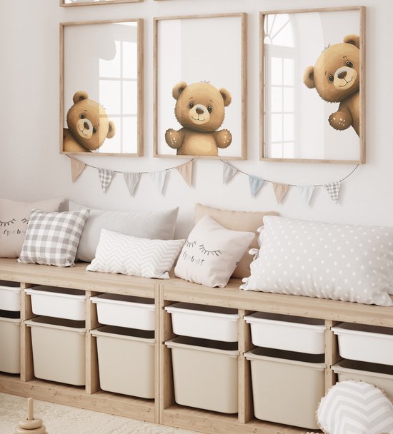 No Filter - 3 pièces - Posters ours - Format A4 - Posters pour chambres Kinder et de bébés