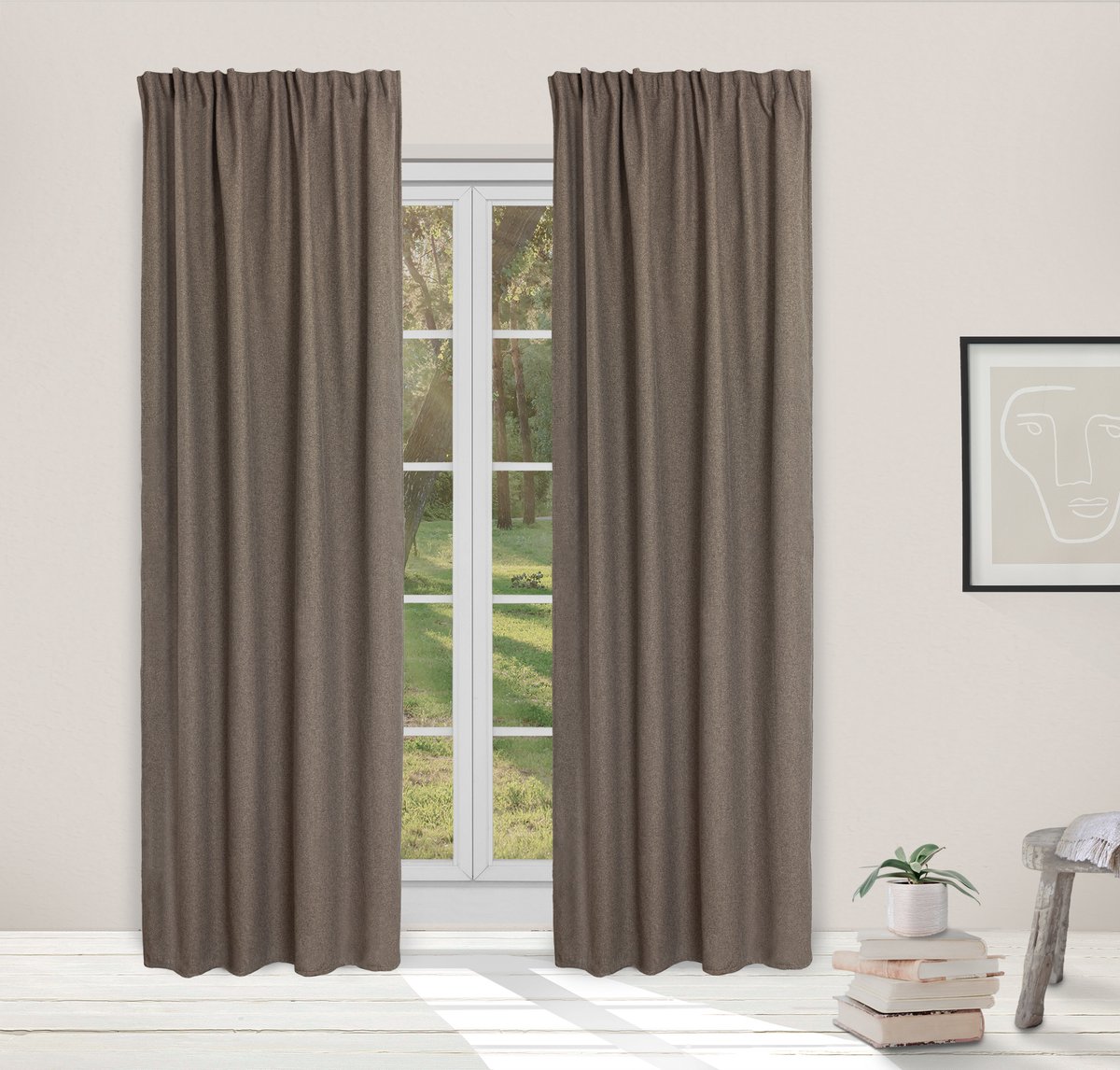 LINDER BorealChic Thermische Verduisterende Gordijnen met Haken - 140x260cm - Boreal Dove