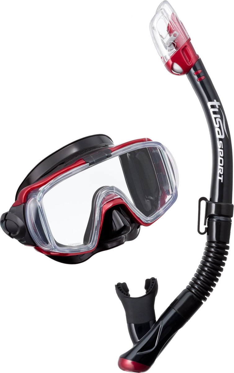 TUSAsport UC3125 Visio Tri-Ex Snorkelset | Premium Snorkelmasker & Dry-Top Snorkel