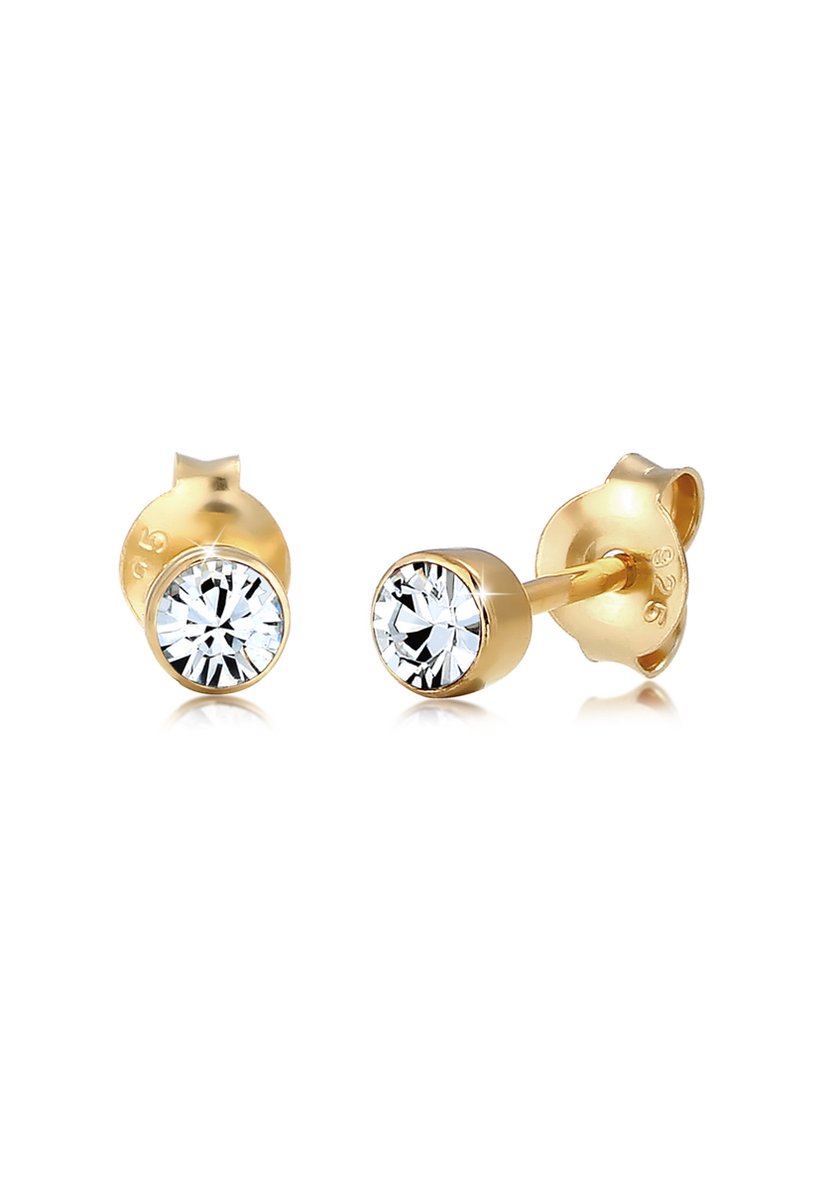 Elli - Oorbellen - Dames Basis Oorsteker met Kristallen in 925 Sterling Zilver - Dames