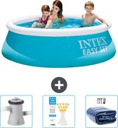 Intex Rond Opblaasbaar Easy Set Zwembad - 183 x 51 cm - Blauw - Inclusief Zwembadfilterpomp - Testrips - Solarzeil