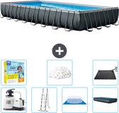 Intex Rechthoekig Ultra XTR Frame Zwembad - 975 x 488 x132 cm - Inclusief Pomp - Ladder - Grondzeil - Afdekzeil Onderhoudspakket - Filterbollen - Solar Mat