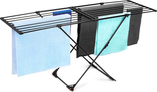 BigDean Droogrek 20 m uittrekbaar extra stabiel droogrek XXL zwart BigDean Droogrek 20 m uittrekbaar extra stabiel droogrek XXL zwart
