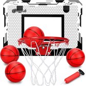 Mini-basketbalkorf, basketbalband voor kinderen en volwassenen, boven deur, basketbalbanden met 3 rubberen ballen, sportfeest, gunst voor thuiskantoor, deurmuur, cadeau voor jongens en meisjes