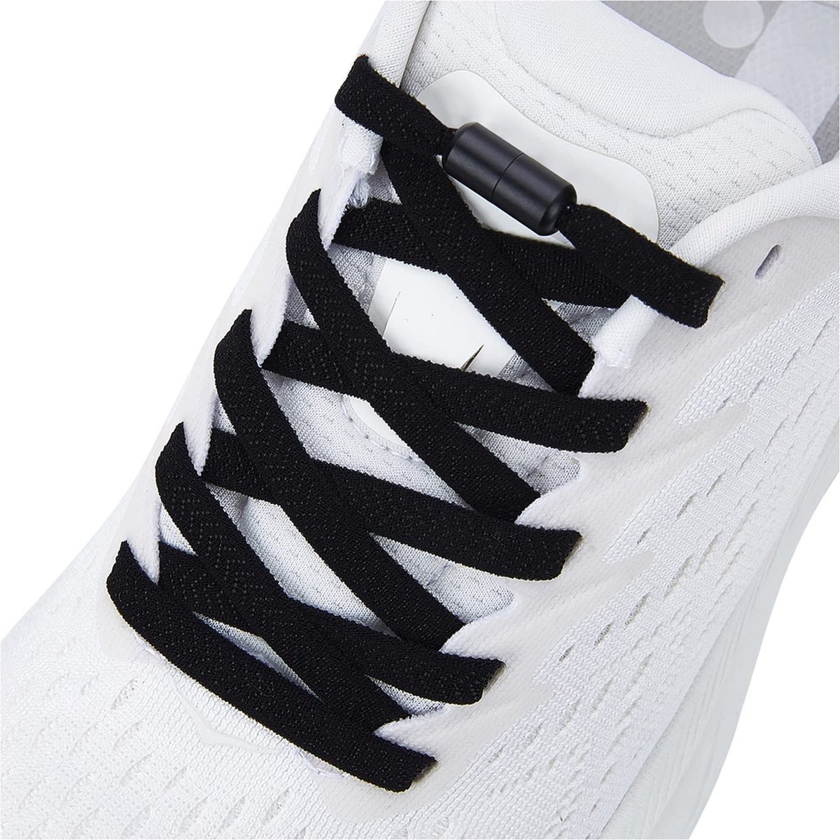 Lace Force® Elastische veters zonder strikken - Zwart met zwarte clips - schoenveters - Lace Force