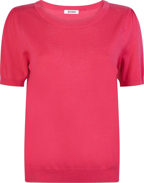 Zoso T-shirt Nina Knitted Sweater 242 0400 Pink Dames Maat - XL