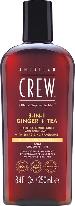 American Crew - 3-in-1 Shampoo, Conditioner & Body-Wash Ginger Tea