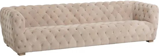 J-Line sofa 3 Zit Knopen Suede - kunststof - beige