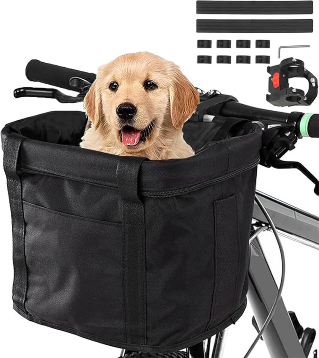 Bol.com Fietsmand Hond – Hondenmand Fiets Opvouwbaar – Fietsmand Hond Voorop Eenvoudig te Installeren – Fietstas Hond Waterdicht... aanbieding