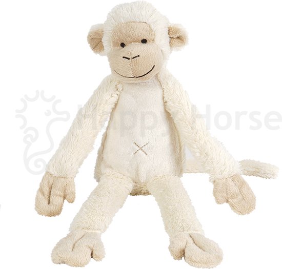 Happy Horse Aap Mickey Knuffel 32cm - Wit - Baby knuffel