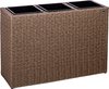 STILISTA Plantenbak - Verhoogd - Bloembak - Poly Rattan - 3 Binnenbakken - 83 x 30,5 x 60 cm - Creme