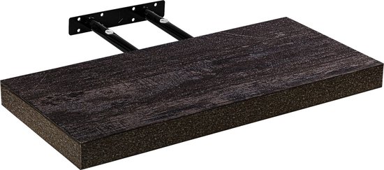 STILISTA Wandplank Zwevend - Wand Plank - Trendy Design - MDF - 30 x 23,5 x 3,8 cm - Donker Hout Rustiek