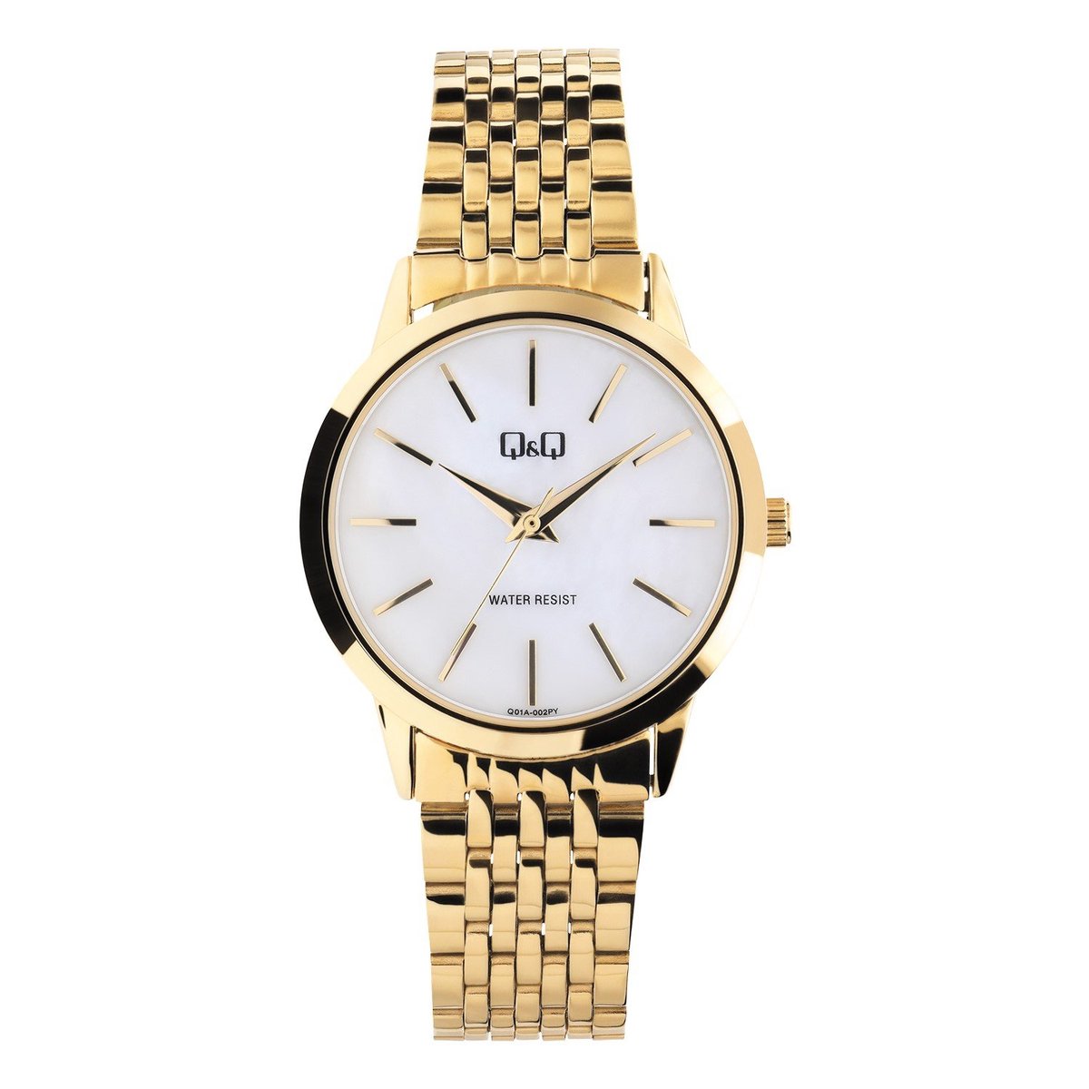 Q Q Dames QQ goudkleurig dames horloge parelmoer - Horloge - Staal - Goudkleurig - 31.80 mm