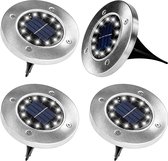 VOLTRONIC LED Grondspots - Solar - Set van 4 - Buitenverlichting - Grondverlichting - Tuinverlichting - Koud Wit