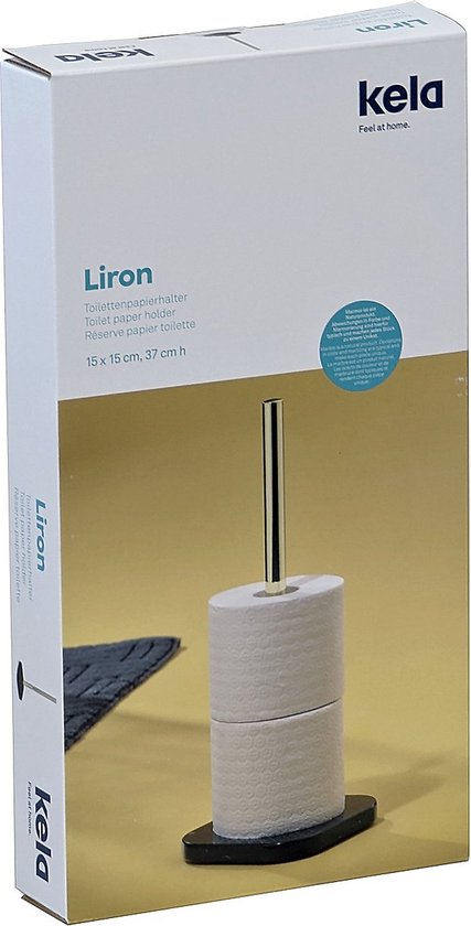 Porte-rouleau de papier toilette, métal, marbre Zwart - Kela | Liron