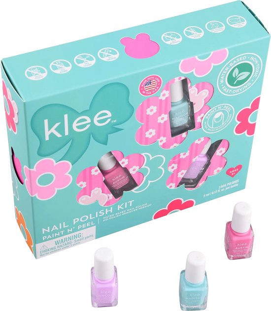 Foto: Klee naturals fe nstralen 3 delige mini nagellak set kindernagellak op waterbasis