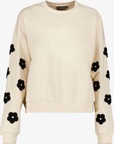 TwoDay beige sweater met geborduurde mouwen - Maat L