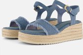 Tamaris Espadrilles Denim blauw Textiel - Dames - Maat 38