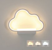 Delaveek-Cloud LED Aluminium Wandlamp - Wit - 20W 2250lm- Driekleur