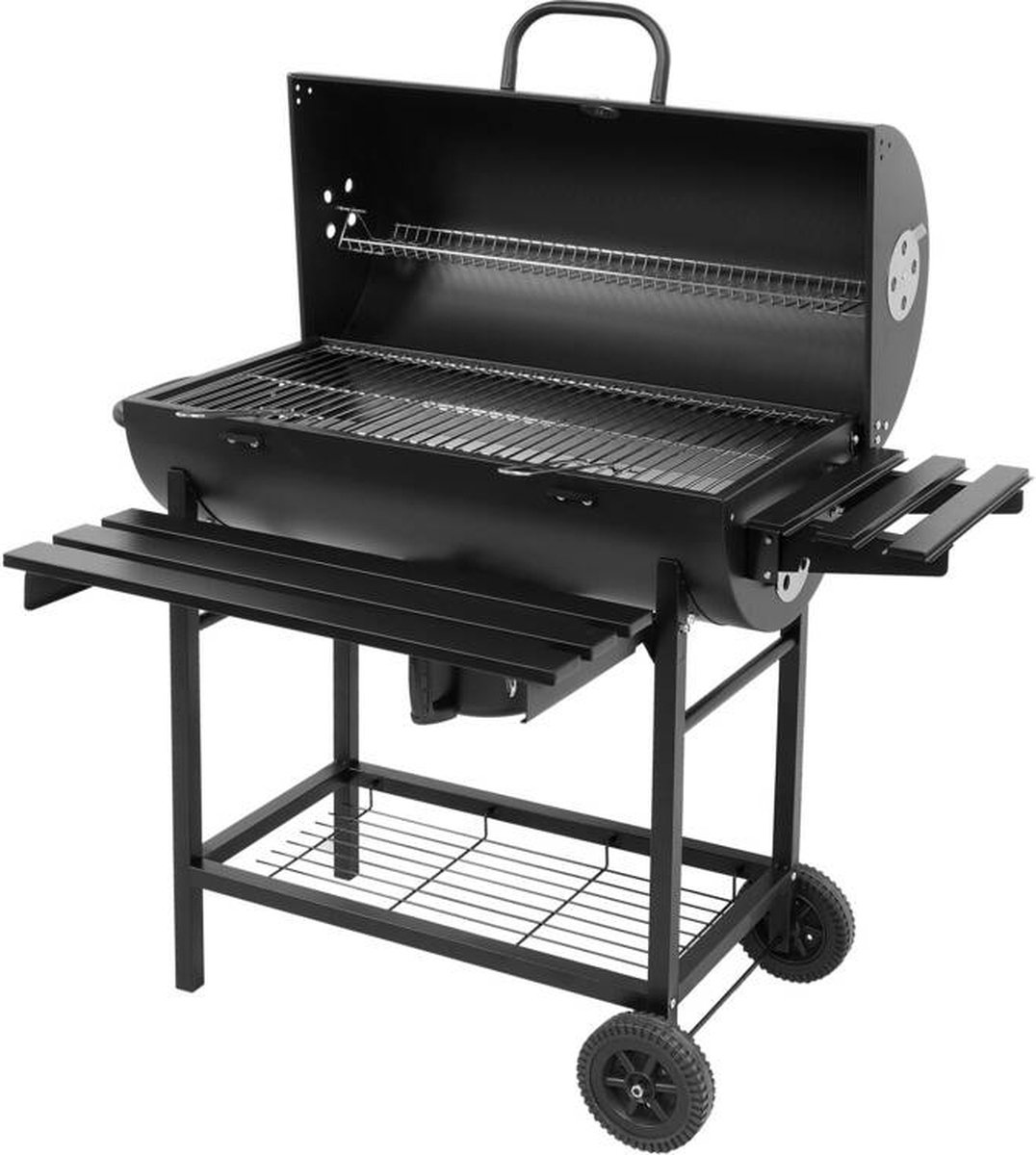 Luxe Houtskoolbarbecue met Deksel & 3 Werkbladen – XXL Grilloppervlak – Verrijdbaar – 108 x 68 x 94 cm