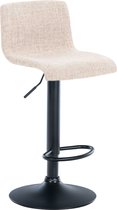 Tabouret de bar CLP Hover - Tissu Métal noir crème mat