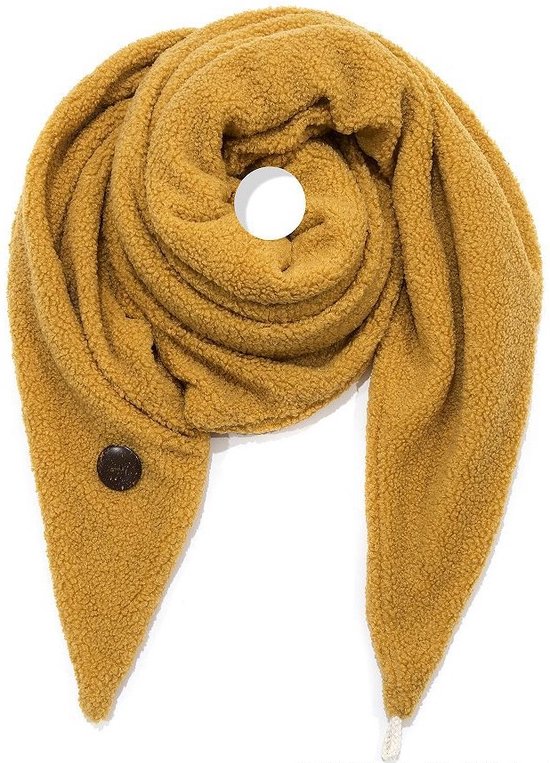 Driehoekige Sjaal - Teddy - Dikke Kwaliteit - Okergeel - 170 x 80 cm (10#)