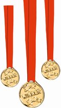 Medailles - plastic - winnaar - 6 stuks - gefeliciteerd - goed gedaan - avondvierdaagse cadeautje - zwemdiploma cadeautje