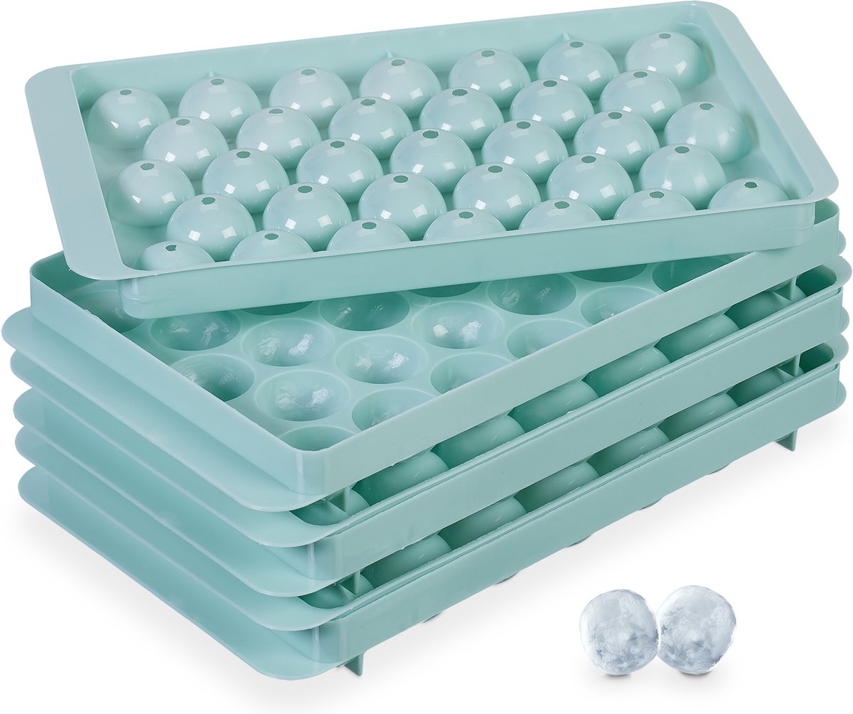 ijsblokjesvorrm rond - set van 3 - plastic - bolletjes van 2,5 cm - voor 33 ijsblokjes