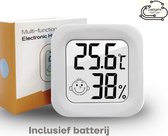 Temperatuurmeter - Luchtvochtigheidsmeter - Thermometer voor binnen - Digitale hygrometer - Thermometer - Temperatuurmeters voor binnen - Digitaal weerstation - Inclusief batterij & sticker - Wit