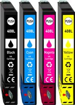 Cartouches d'encre adaptées à Epson 408XL| Multipack 4 pièces Convient pour Epson Workforce Pro WF C4810 Series