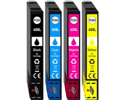 Inktcartridges Geschikt voor Epson 408XL| Multipack 4 stuks Geschikt voor Epson Workforce Pro WF C4810 Series